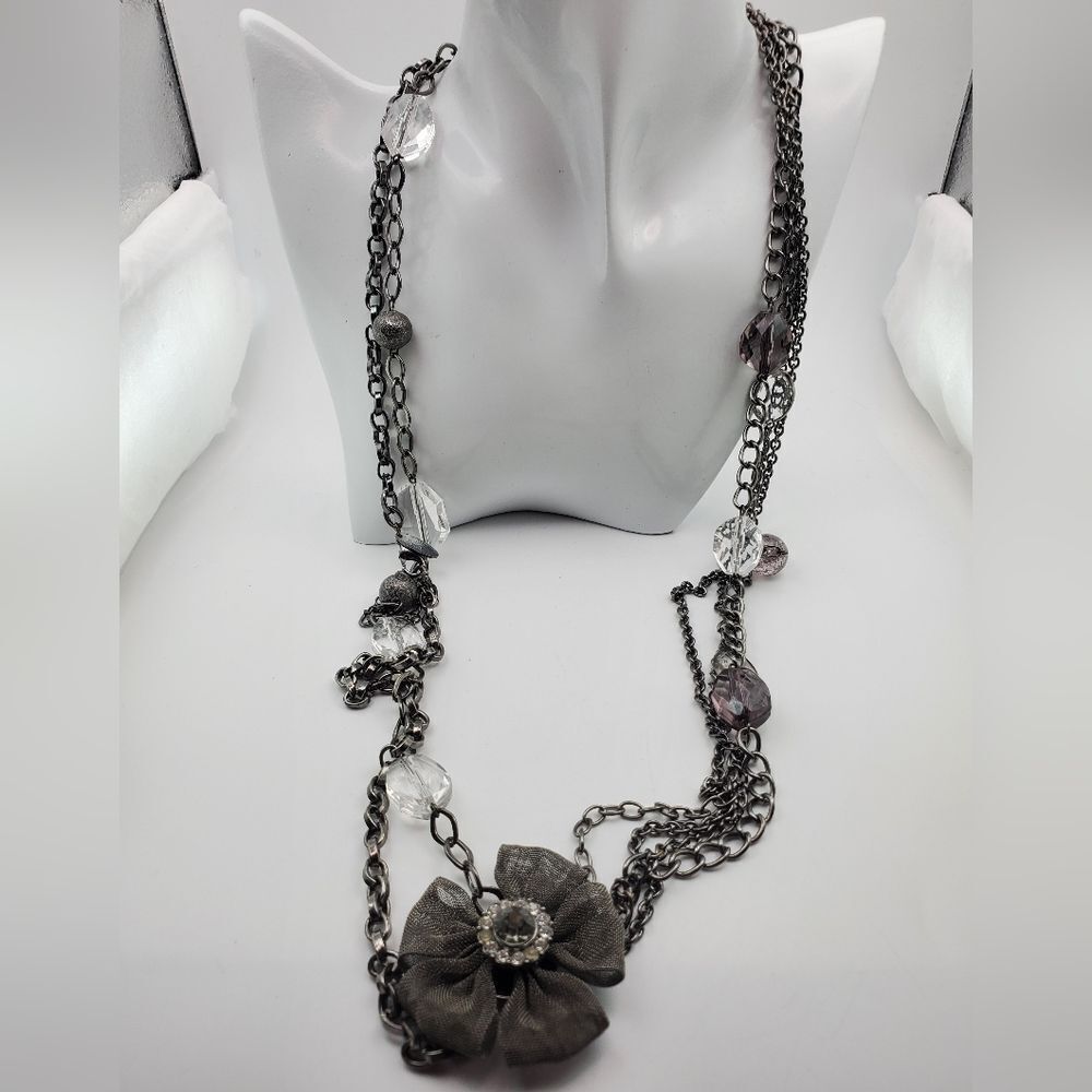 Tea times of yesterday mesh statement‎ necklace N1037